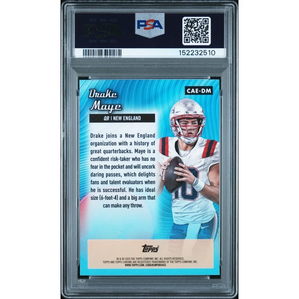 2024 Topps Chrome Drake Maye All-Etch Pink Refractor‎ RC #CAE-DM PSA 10 GEM MINT